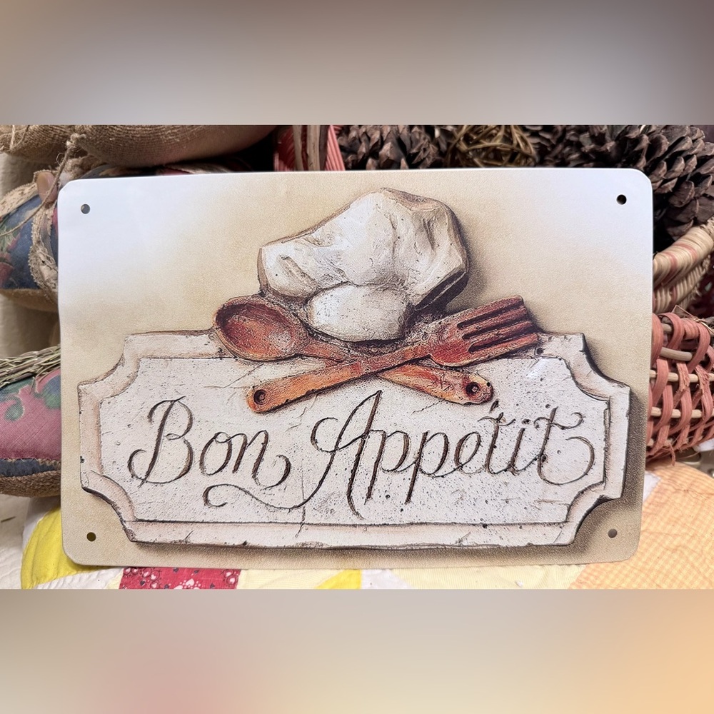 Metal Bon Appetit Sign for Kitchen or Dining Area